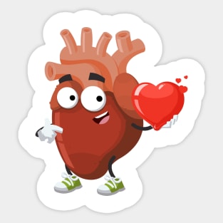 cartoon anatomical human heart organ keeps the heart Sticker